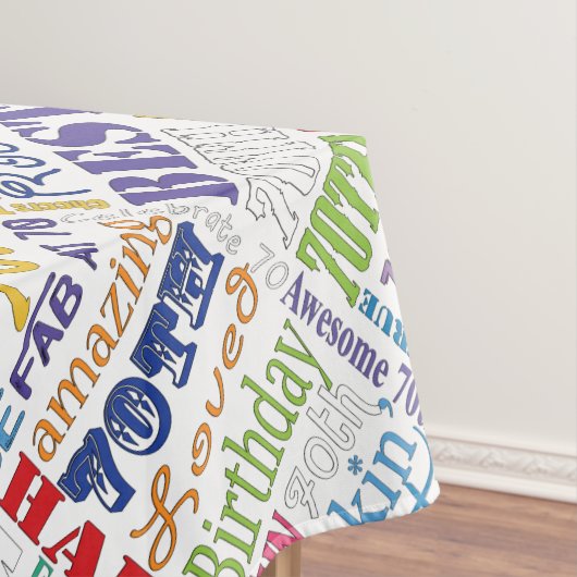 Unieke en speciale cadeautjes van de 70e verjaarda tafelkleed (Voorbeeld)