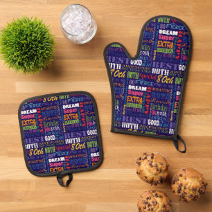 Unieke en speciale verjaardagsfeestcadeaus voor 80 ovenwant & pannenlap set
