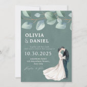 Unieke en stijlvolle huwelijksuitnodiging kaart (Voorkant)