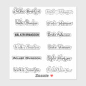 Unieke en stijlvolle naamstickers sticker (Vel)