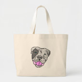 Unieke en stijlvolle pit Bull Love Graphic Grote Tote Bag (Voorkant)