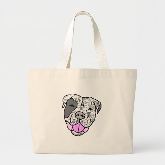 Unieke en stijlvolle pit Bull Love Graphic Grote Tote Bag (Voorkant)