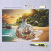 Unieke en verbazingwekkende fles met schip tissuepapier (Craft)