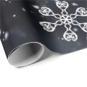 Unieke en Wintry Snowflakes op zwart Cadeaupapier (Rol Hoek)