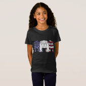 Unieke Engelse Bulldog hond Amerikaanse vlag gesch T-shirt (Voorkant volledig)