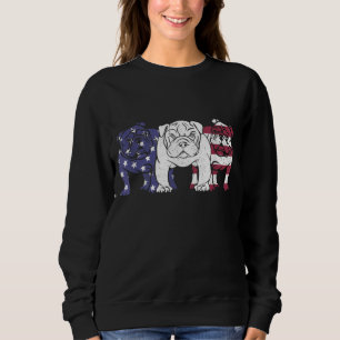 Unieke Engelse Bulldog hond Amerikaanse vlag gesch Trui