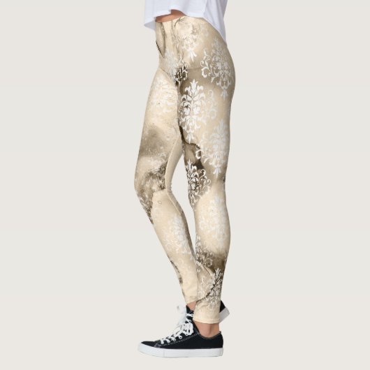 Unieke Ephemera Print One-of-a-Kind Vrouwen Mode Leggings (Links)