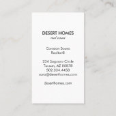 Unieke Estate Agent Cactus Bloom Desert Foto Visitekaartje (Achterkant)