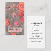 Unieke Estate Agent Cactus Bloom Desert Foto Visitekaartje (Voorkant / Achterkant)