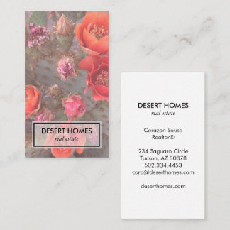 Unieke Estate Agent Cactus Bloom Desert Foto Visitekaartje