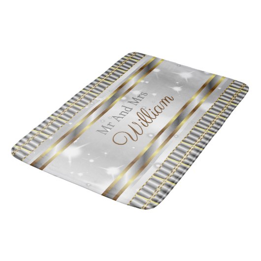 Unieke esthetische gouden zilveren stijlvolle brui badmat (Gekanteld)