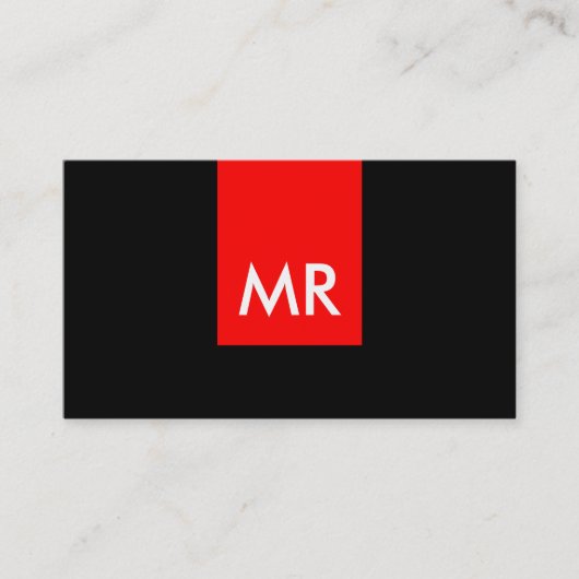 Unieke exclusieve zwarte rode witte speciale monog visitekaartje (Voorkant)