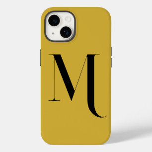 Unieke extra grote monogramprint M goud Case-Mate iPhone 14 Hoesje