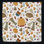 Unieke "Fall Leaves Harvest Autumn Pumpkins" Bandana<br><div class="desc">De unieke herfst Thanksgiving huisdier bandana of bandana voor mensen hand getekend patroon met een oranje trui, warme sjaal, gezellige deken, herfstbladeren, rugzak, pompoen kruidenkoffie, glühwein, pompoen taart, herfst kaarsen, warm pet, kalebas, herfstbloemen, paddenstoelen, gele peer, rode appel, herfst laarzen, cupcakes en warme sokken. Het is een unieke november herfst...</div>