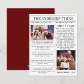 Unieke familie foto krant Kerstmis Feestdagenkaart (Voorkant / Achterkant)