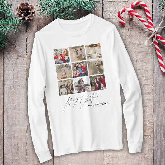 Unieke familiefoto Joyful Christmas gepersonalisee T-shirt