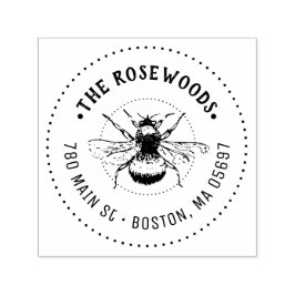 Unieke familienaam en -adres zelfinktende stempel