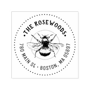 Unieke familienaam en -adres  zelfinktende stempel