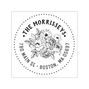 Unieke familienaam en -adres zelfinktende stempel