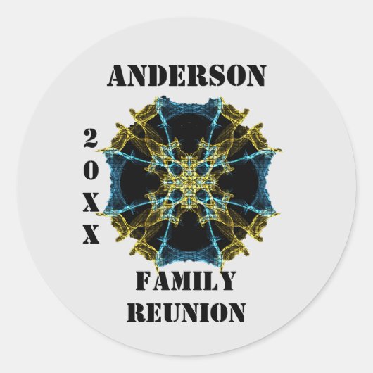 Unieke familieringzegel met Kelal Envelope Ronde Sticker (Voorkant)