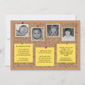 Unieke Faux Cork Bulletin Board Party Invite Kaart (Voorkant)