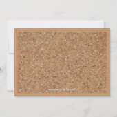 Unieke Faux Cork Bulletin Board Party Invite Kaart (Achterkant)