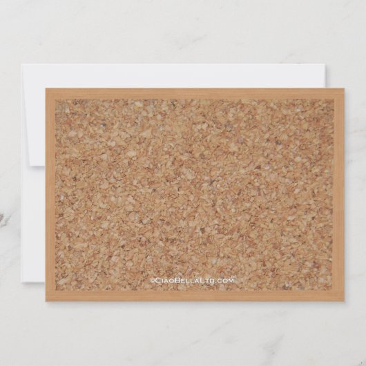 Unieke Faux Cork Bulletin Board Party Invite Kaart (Achterkant)