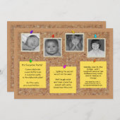 Unieke Faux Cork Bulletin Board Party Invite Kaart (Voorkant / Achterkant)