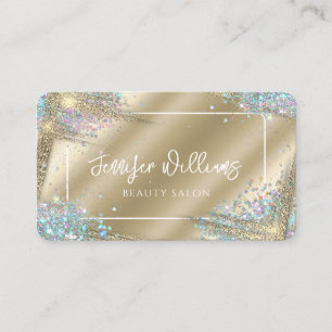 Unieke Faux Gold Holographic Glitter Modern Beauty Visitekaartje