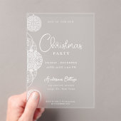 Unieke feestelijke kerstfeest magenta acryl uitnodigingen (Insitu (Draagbaar))