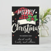 Unieke Feestelijke Kerstman Pet Kerstfeest Invitat Kaart (Staand voorkant)