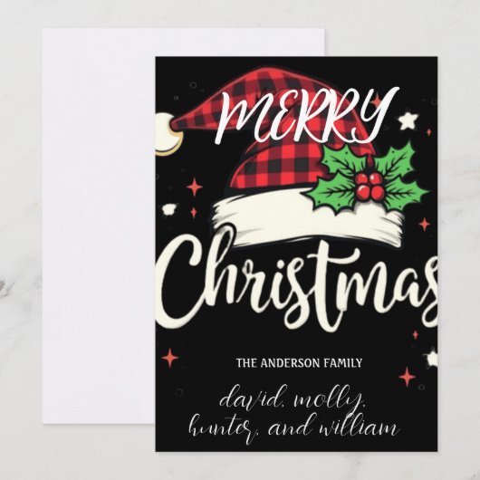 Unieke Feestelijke Kerstman Pet Kerstfeest Invitat Kaart (Voorkant / Achterkant)