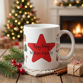 Unieke feestelijke moderne kerstvakantie koffiemok