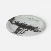 unieke feestelijke sneeuwscène op kerst papieren bordje (Gekanteld)