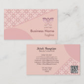 Unieke Feminine Geometric Pattern QR Code Logo Visitekaartje (Voorkant / Achterkant)