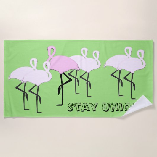 Unieke Flamingo Strandlaken (Voorkant)