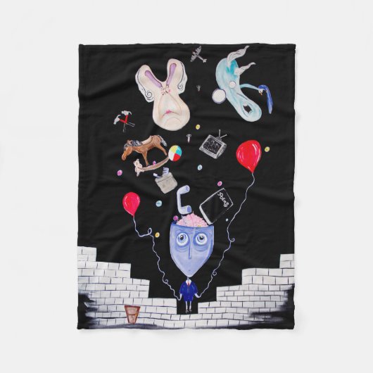 Unieke Fleece Deken. Pink's Wall. Deken (Voorkant)