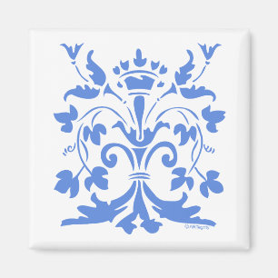 Unieke Fleur de lis Queen (blauw) Magneet