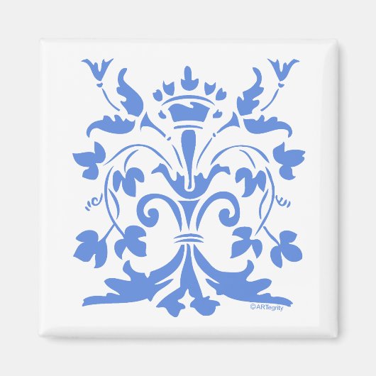 Unieke Fleur de lis Queen (blauw) Magneet (Voorkant)