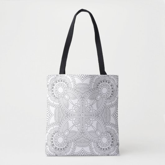 Unieke Floral Art Doodle 2 Tote Bag (Voorkant)