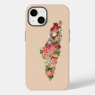 Unieke Floral Palestine Map Hoesje-Mate iPhon Case-Mate iPhone 14 Hoesje