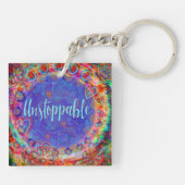 Unieke Floral Unstoppable Inspirivity Sleutelhanger (Achterkant)