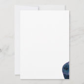 Unieke Floral Waterverf Navy Blue Paarse bruiloft Kaart (Achterkant)