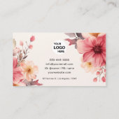 Unieke Floral Waterverf Visitekaartje (Achterkant)