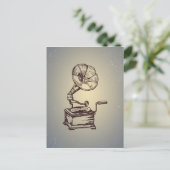 Unieke  fonograaf. Retro Style Gramophone Briefkaart (Staand voorkant)