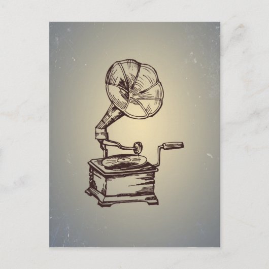 Unieke  fonograaf. Retro Style Gramophone Briefkaart (Voorkant)