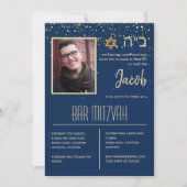 Unieke foto Bar Mitzvah aangepaste achtergrondkleu Kaart (Voorkant)
