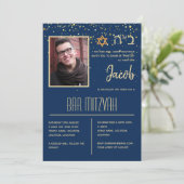 Unieke foto Bar Mitzvah aangepaste achtergrondkleu Kaart (Staand voorkant)