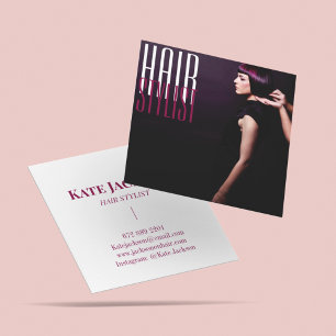 Unieke foto Beauty Salon Kapper Haarstylist Vierkante Visitekaartje