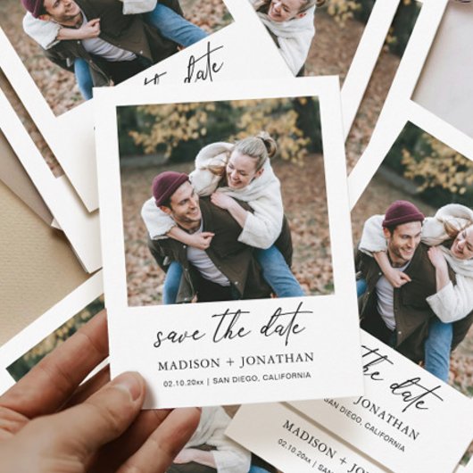 Unieke foto bruiloft Bewaar de datum Kaart